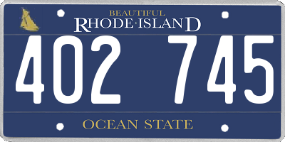 RI license plate 402745
