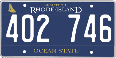 RI license plate 402746