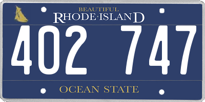 RI license plate 402747