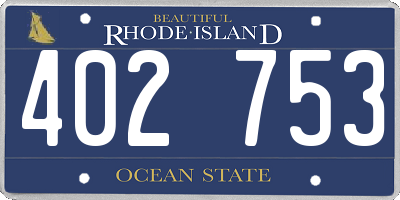 RI license plate 402753