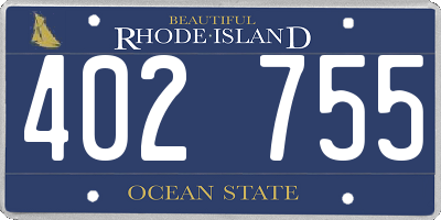 RI license plate 402755