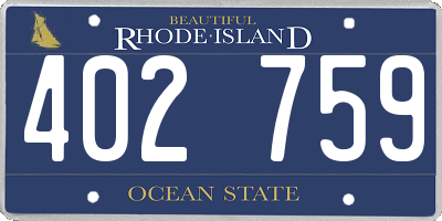 RI license plate 402759