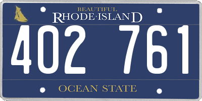 RI license plate 402761