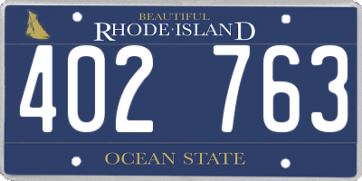 RI license plate 402763