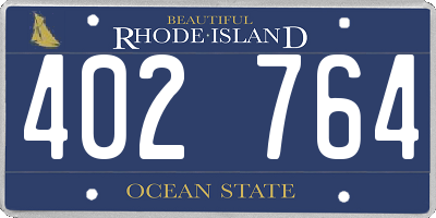 RI license plate 402764