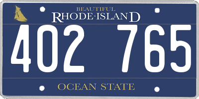 RI license plate 402765