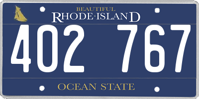 RI license plate 402767