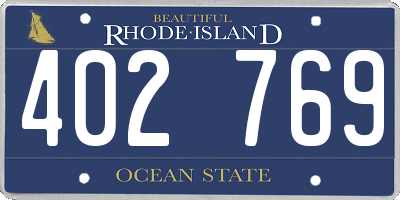 RI license plate 402769