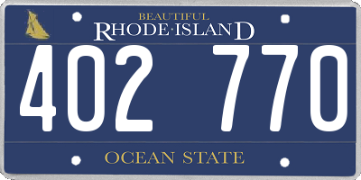 RI license plate 402770