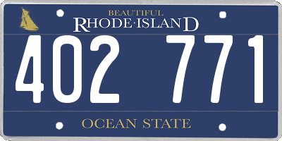 RI license plate 402771