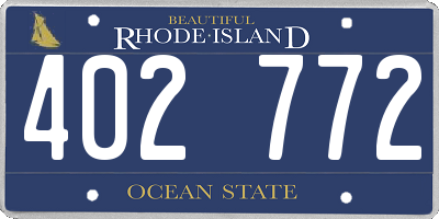 RI license plate 402772