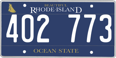 RI license plate 402773