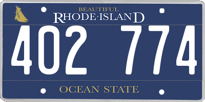 RI license plate 402774