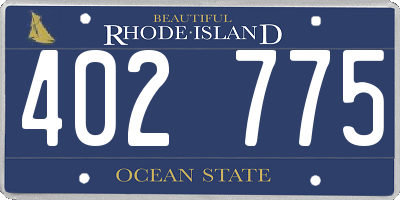 RI license plate 402775