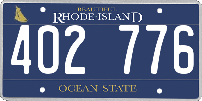 RI license plate 402776