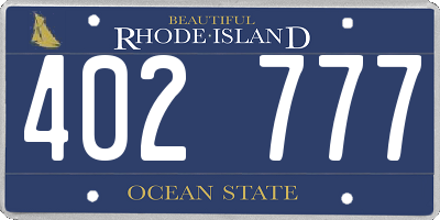 RI license plate 402777