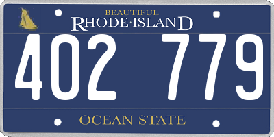 RI license plate 402779