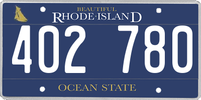 RI license plate 402780
