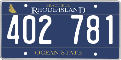 RI license plate 402781