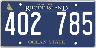 RI license plate 402785