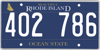 RI license plate 402786