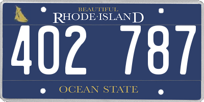 RI license plate 402787