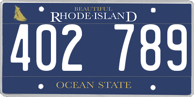 RI license plate 402789
