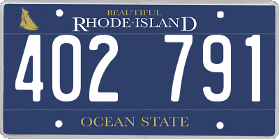 RI license plate 402791