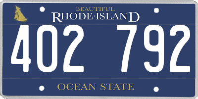 RI license plate 402792
