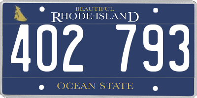 RI license plate 402793