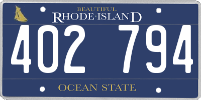RI license plate 402794