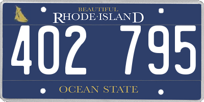 RI license plate 402795