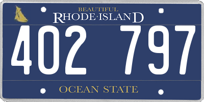 RI license plate 402797