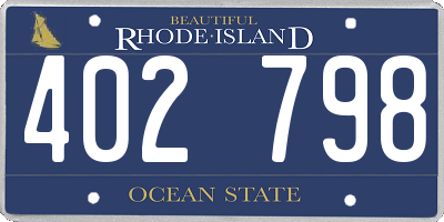 RI license plate 402798