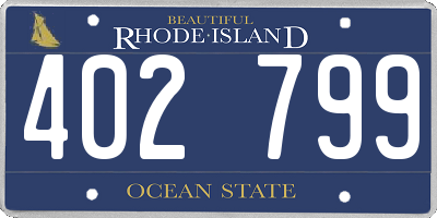 RI license plate 402799