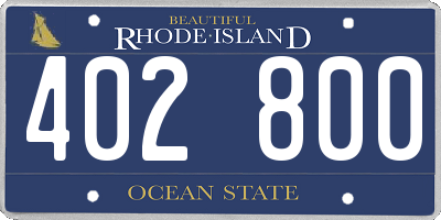 RI license plate 402800