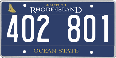 RI license plate 402801