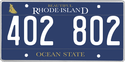 RI license plate 402802
