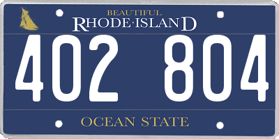 RI license plate 402804