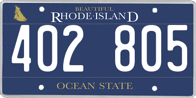RI license plate 402805