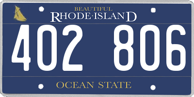 RI license plate 402806
