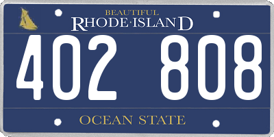 RI license plate 402808