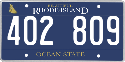 RI license plate 402809