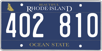 RI license plate 402810