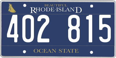 RI license plate 402815