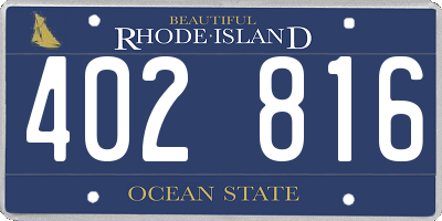 RI license plate 402816
