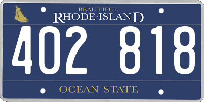 RI license plate 402818