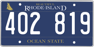 RI license plate 402819