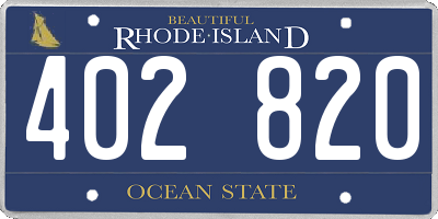 RI license plate 402820