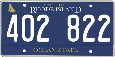 RI license plate 402822